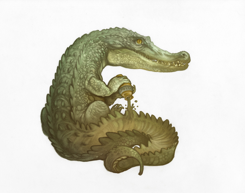 My Art Book — Crocodile (perspective study). Follow me on:...